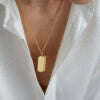 Small Gold Dog Tag on Fine Curb Chain