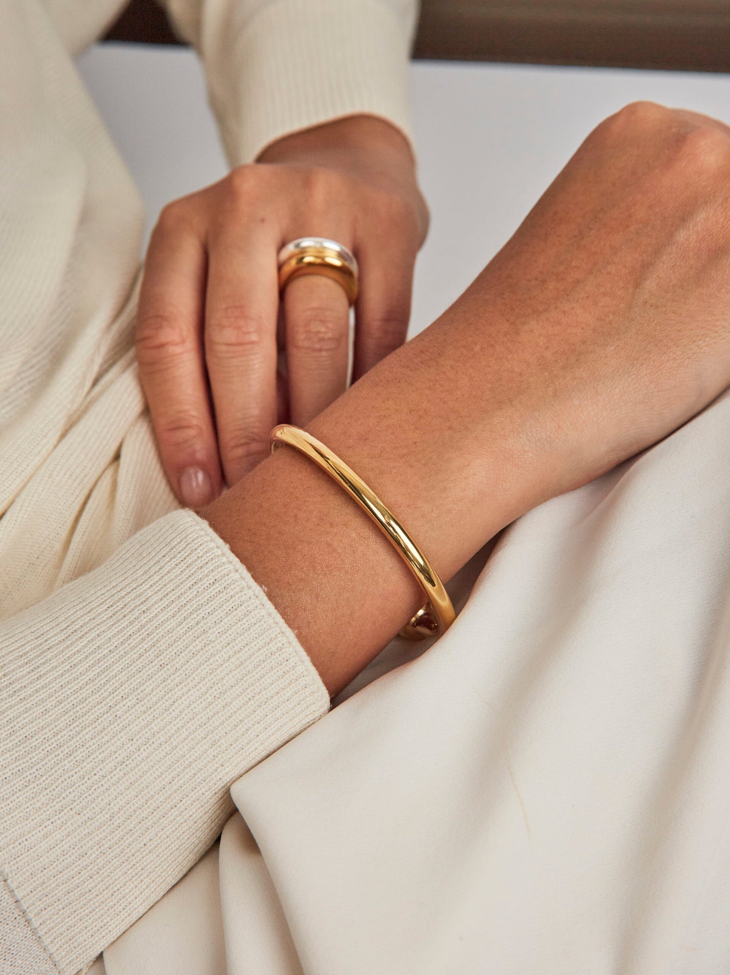 Gold torque bracelet