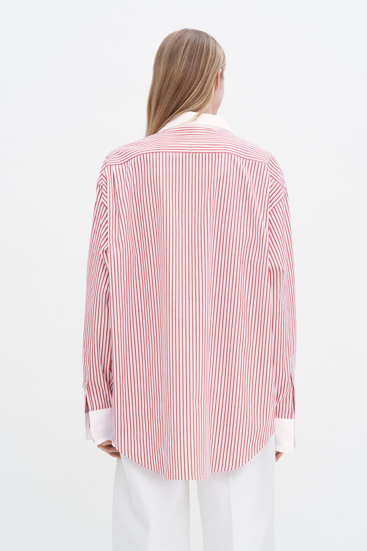 Striped Cotton shirt red
