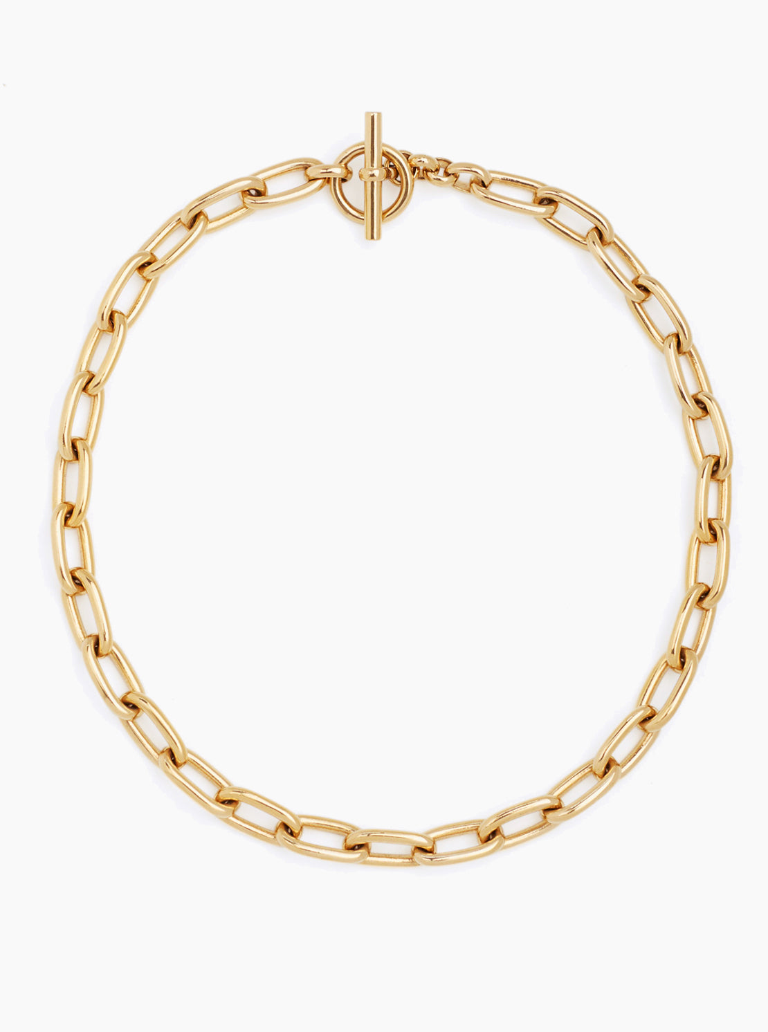 Small gold oval chain necklace