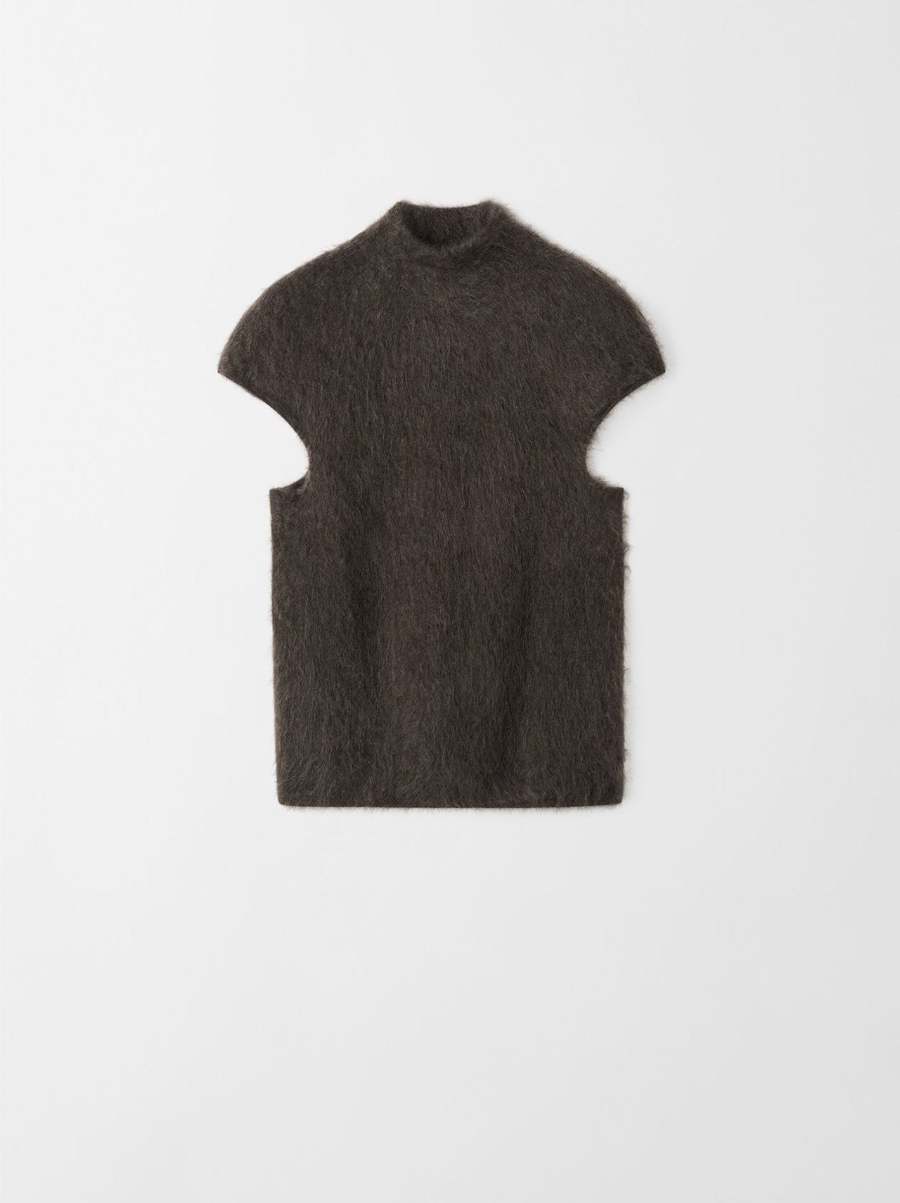Brushed cashmere top mocha
