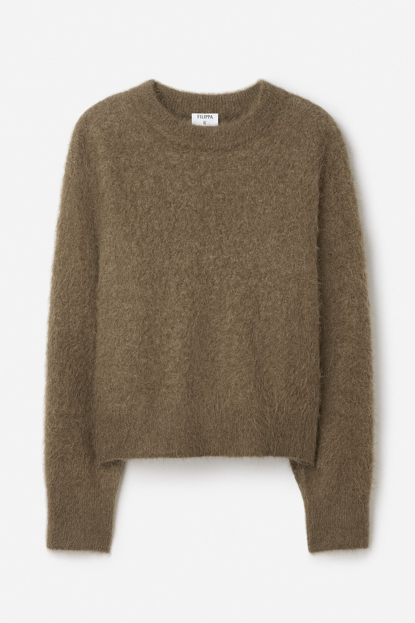 Fluffy sweater in olive green
