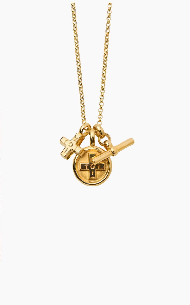 Gold Moi & Toi cluster on belcher chain