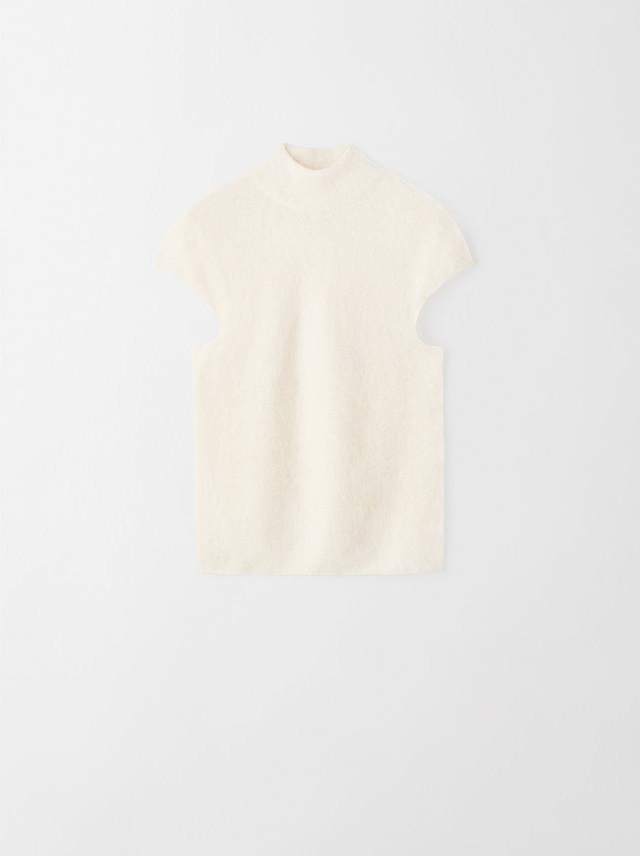 Brushed cashmere top feather white