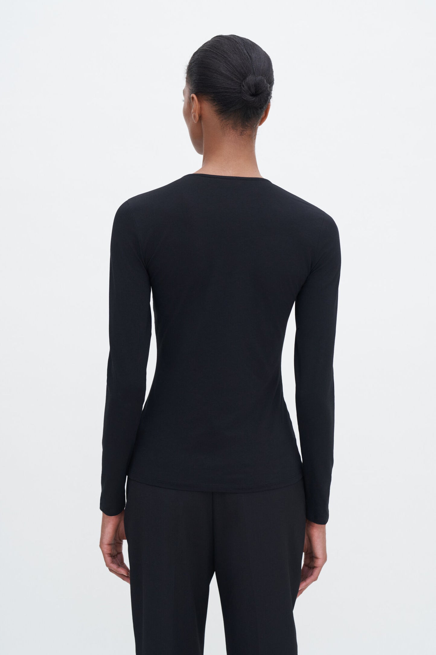 Cotton stretch long sleeve black