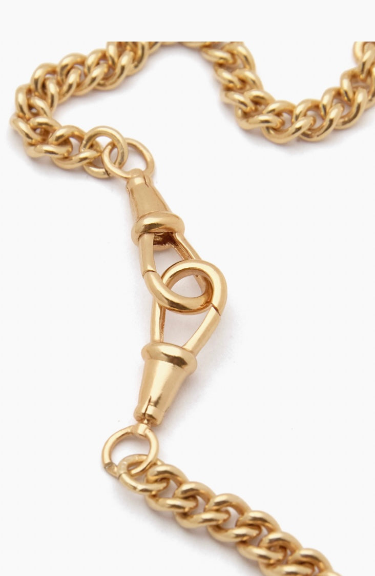 Slim gold curb clipt necklace