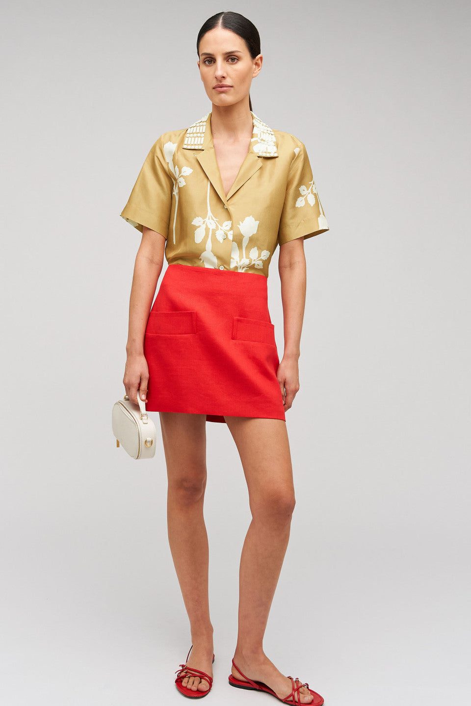 Embellished rosebud shirt