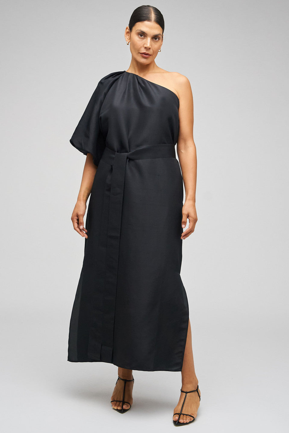 One shoulder dress black
