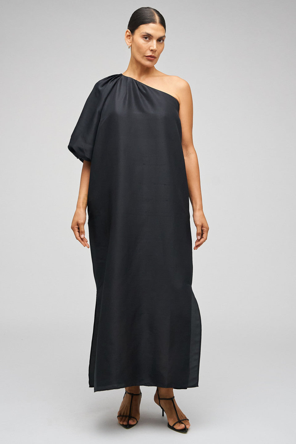 One shoulder dress black