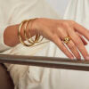 Medium plain gold bangle