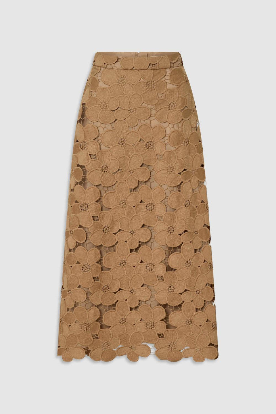 Poppy lace skirt camel