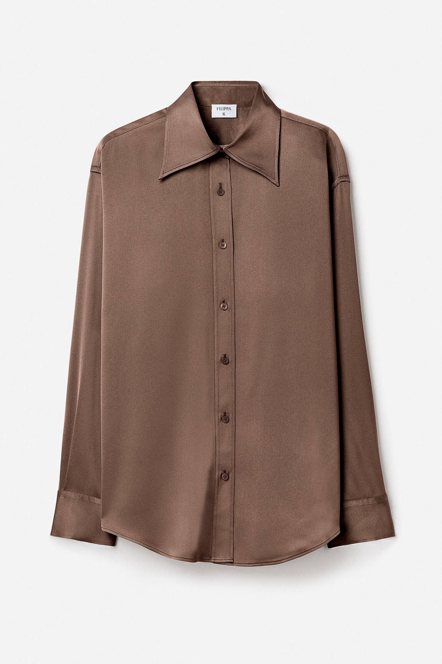 Satin shirt oak brown