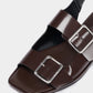 Thekla buckled leather sandal moka (brown)