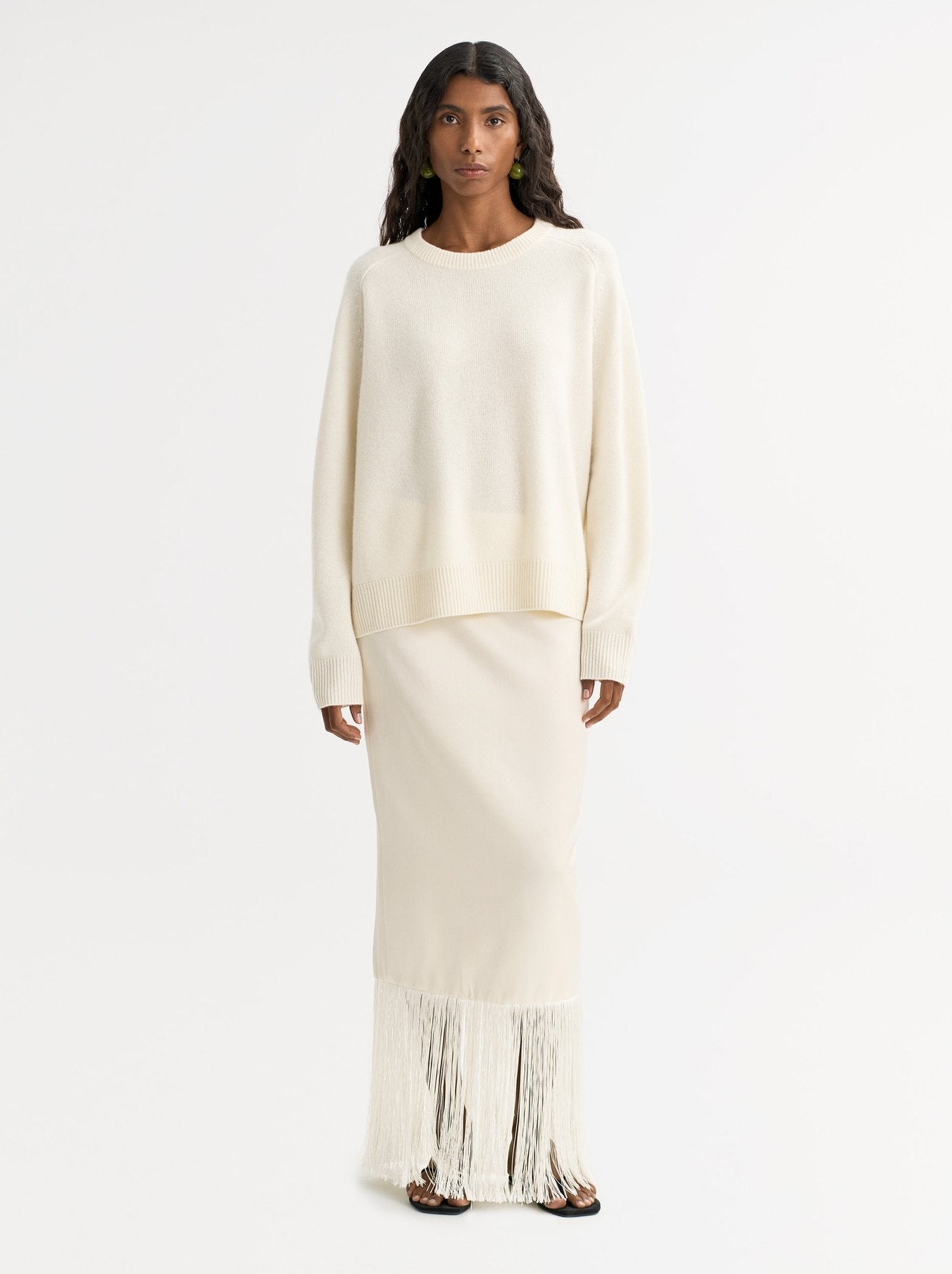 Boyfriend crewneck feather white