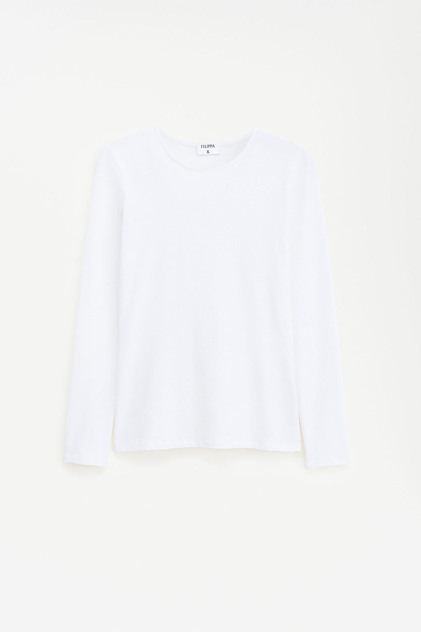 Cotton stretch long sleeve white