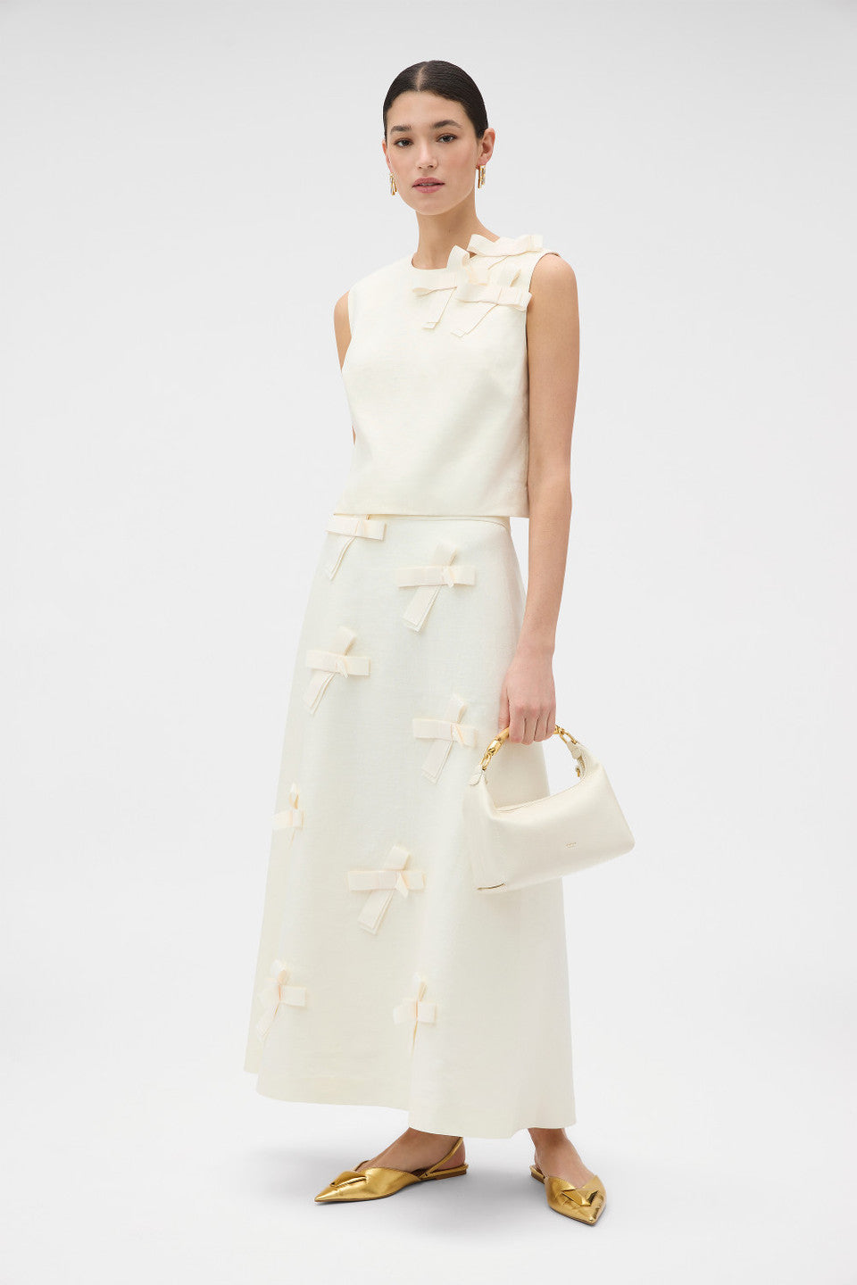 Bow detail shell soft cream