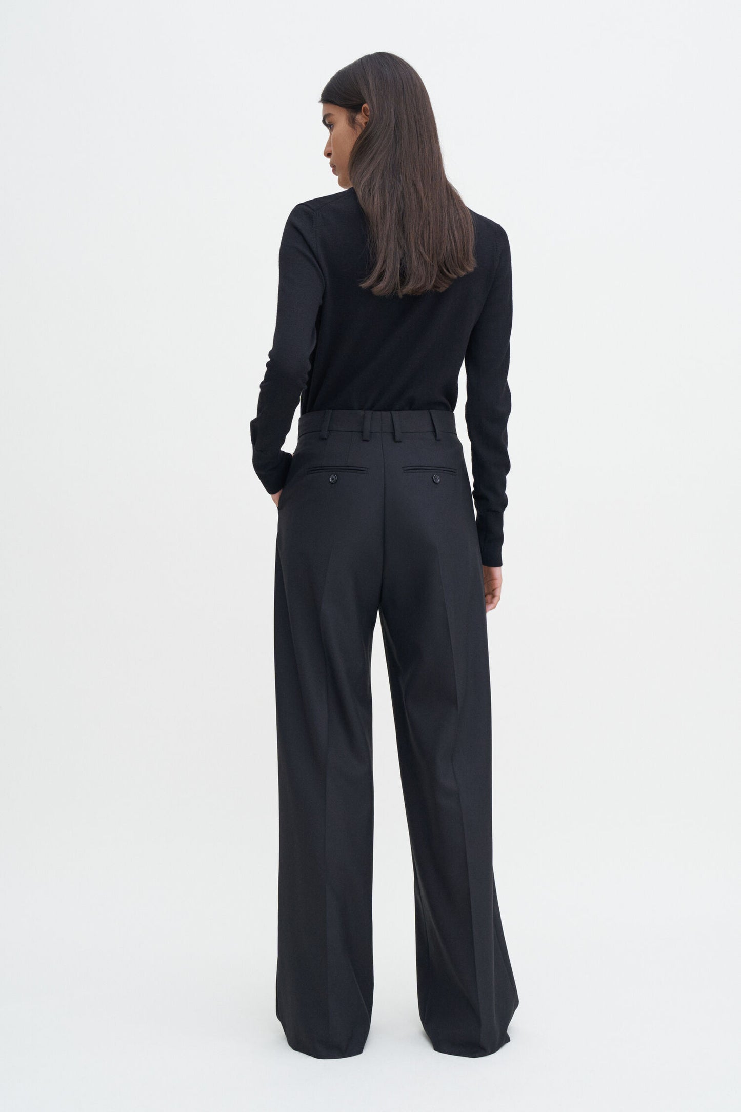 Darcey wool trouser in black