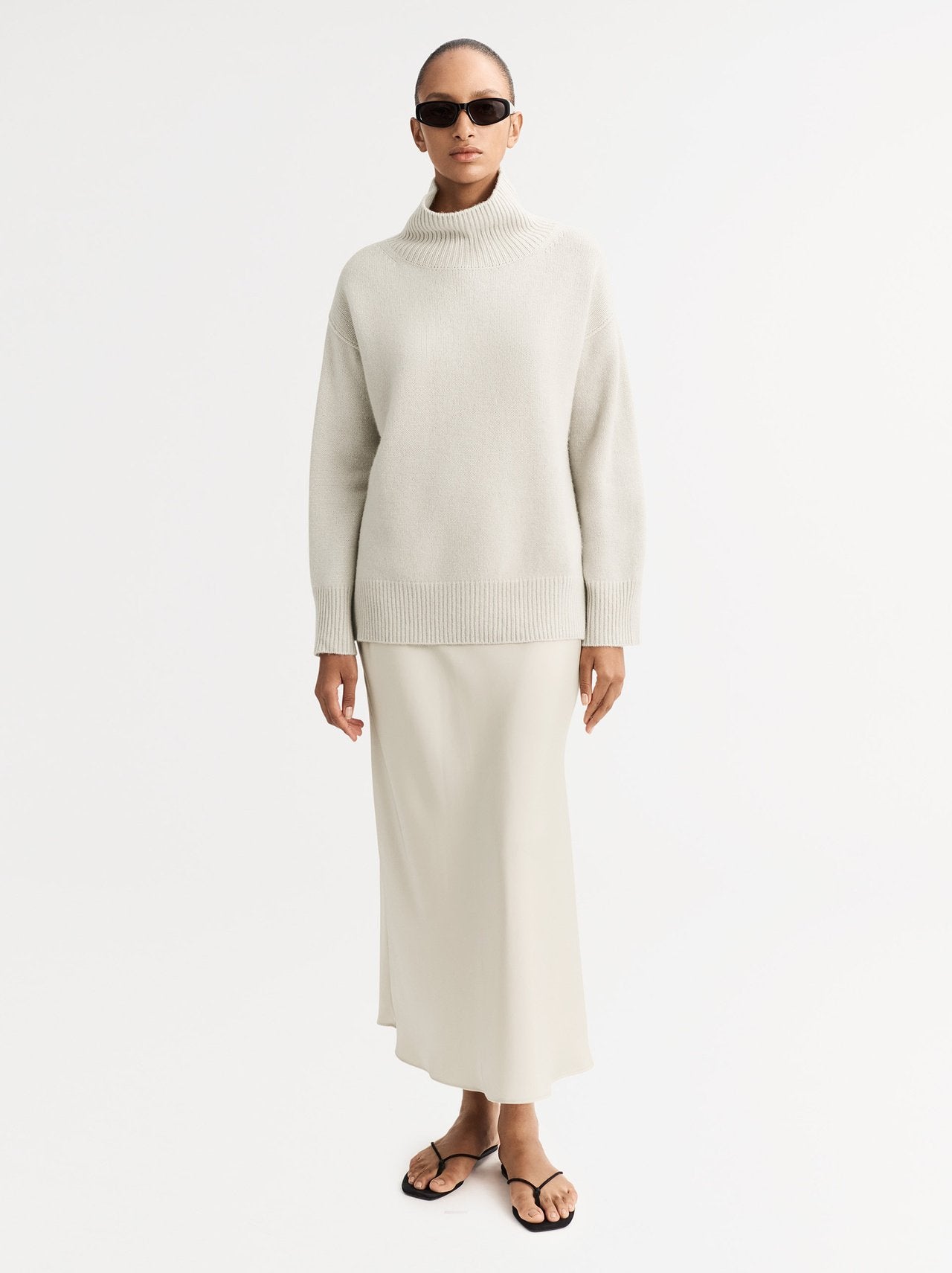 Boyfriend turtleneck in chalk