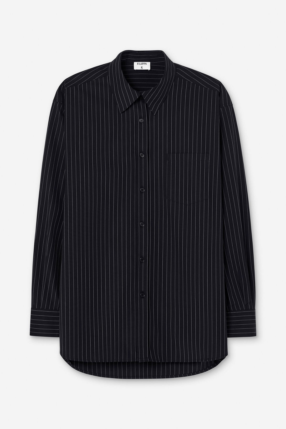 Sammy poplin anthracite black pinstripe