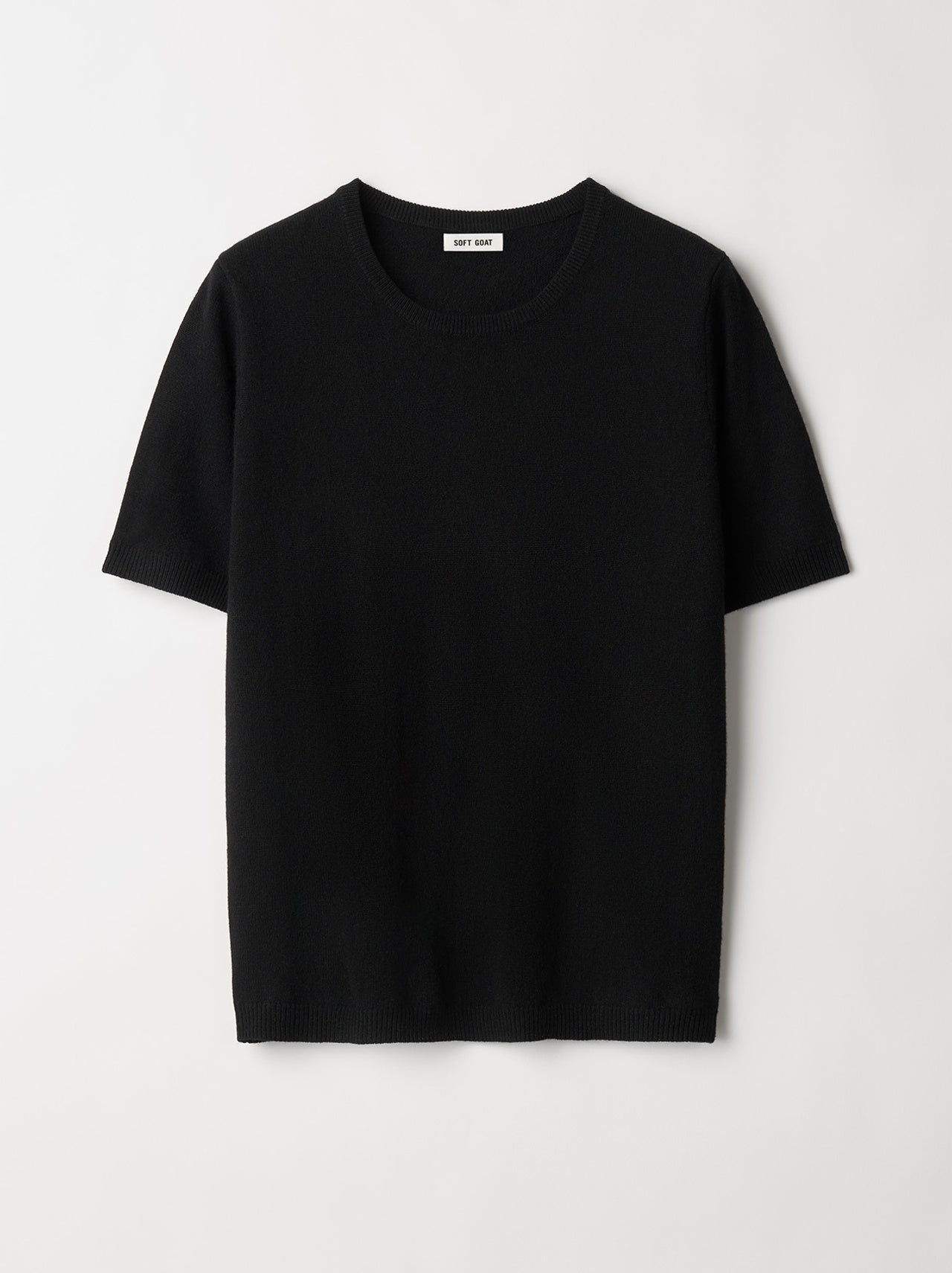 Short sleeve cashmere crewneck black