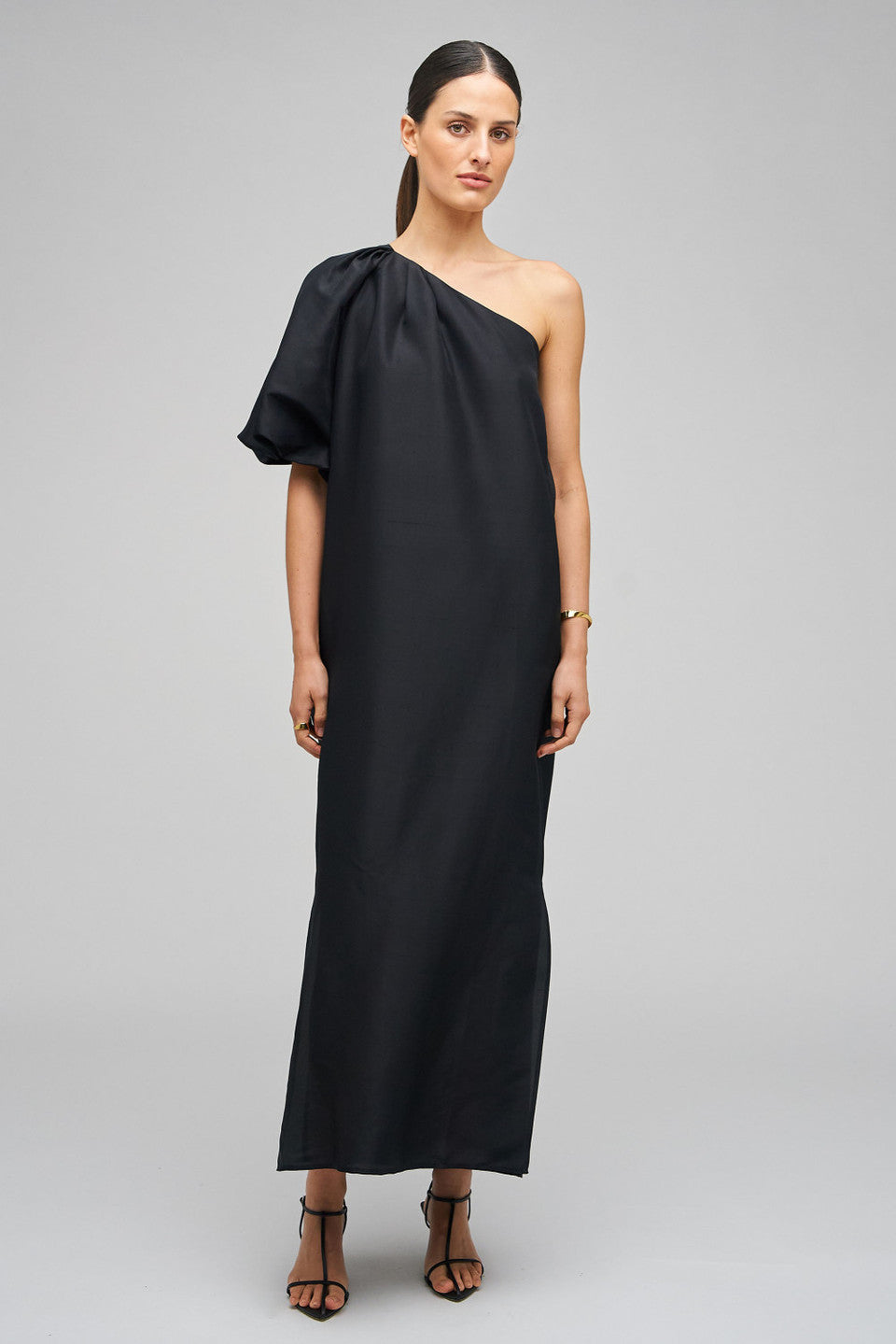 One shoulder dress black