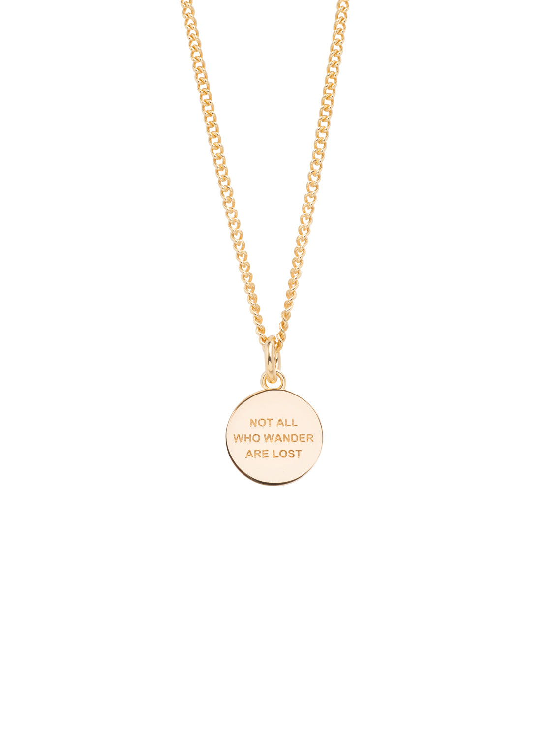 Small Gold Compass / Not All Who Wander Necklace