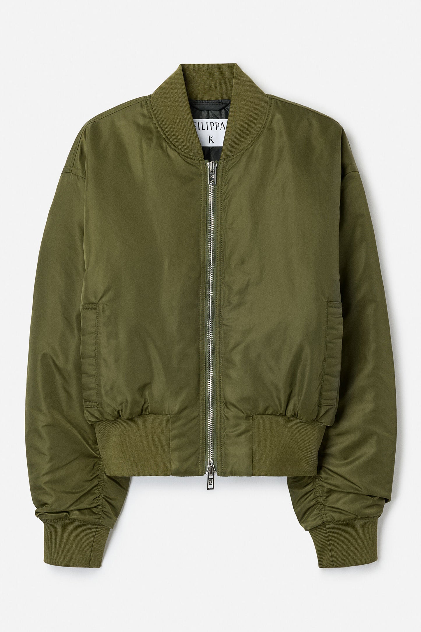 Nylon zip jacket midnight green