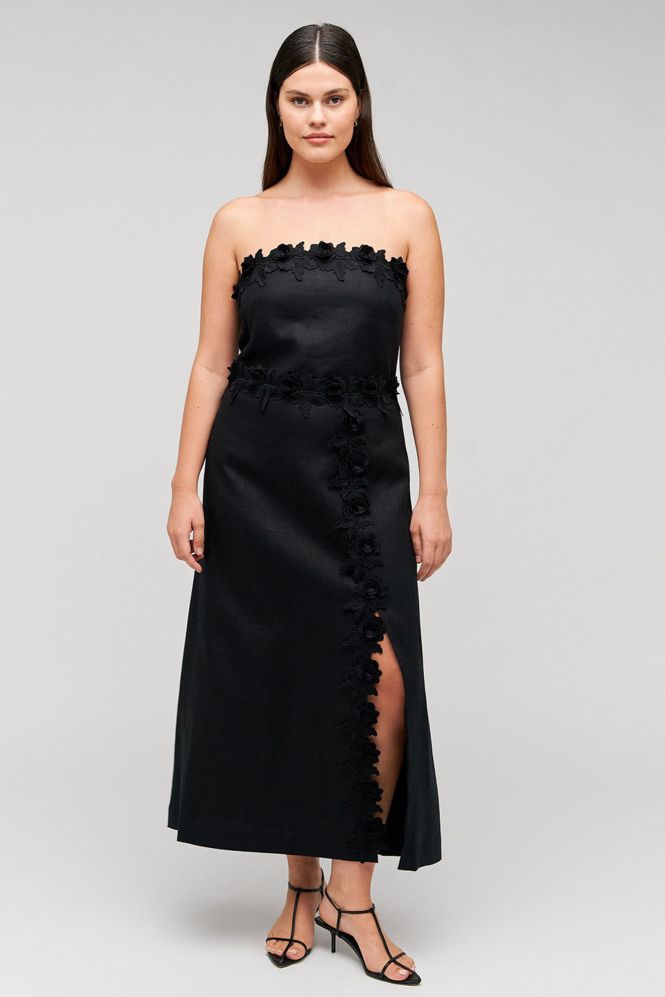 Rosebud lace skirt black