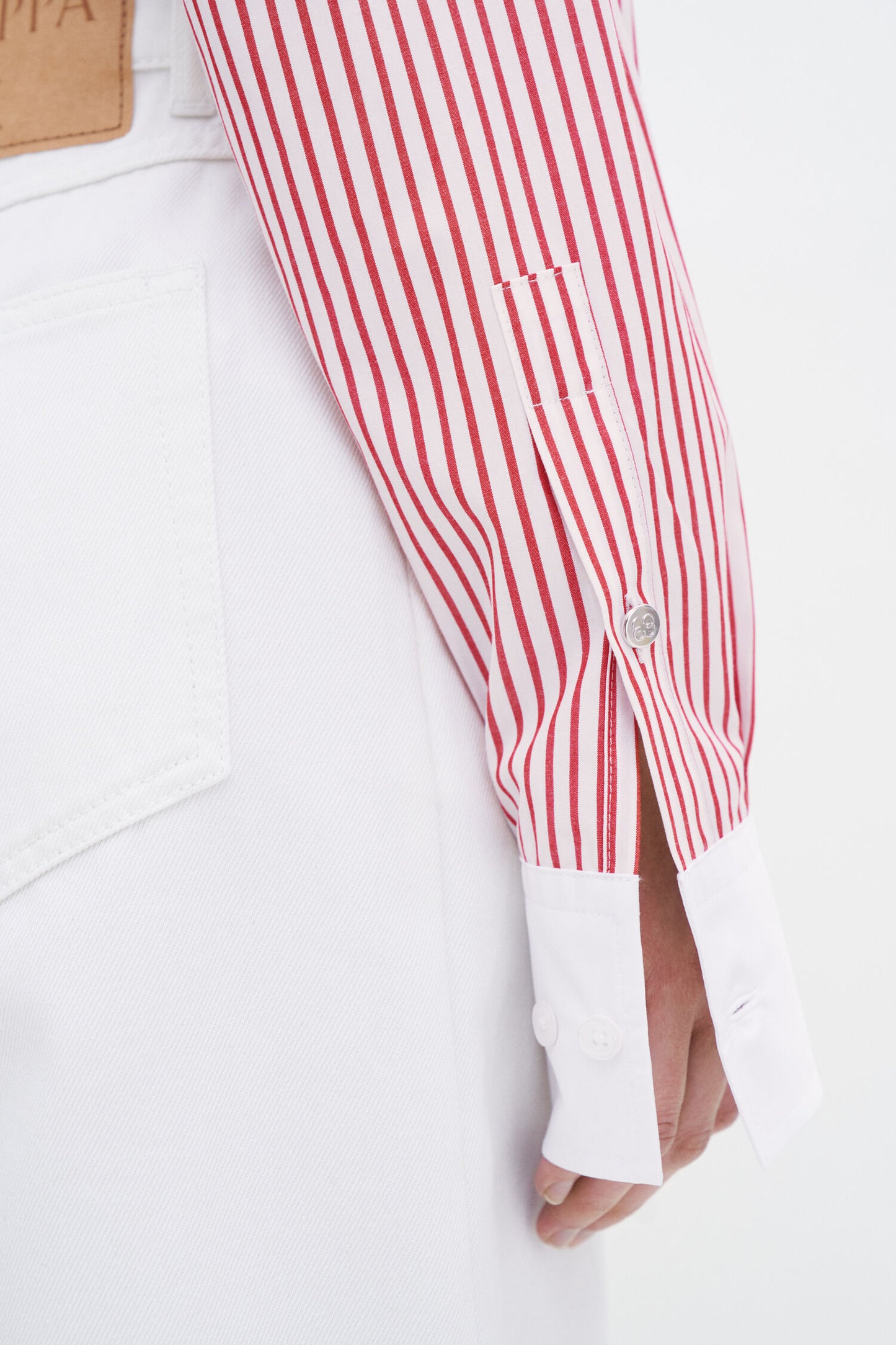 Striped Cotton shirt red