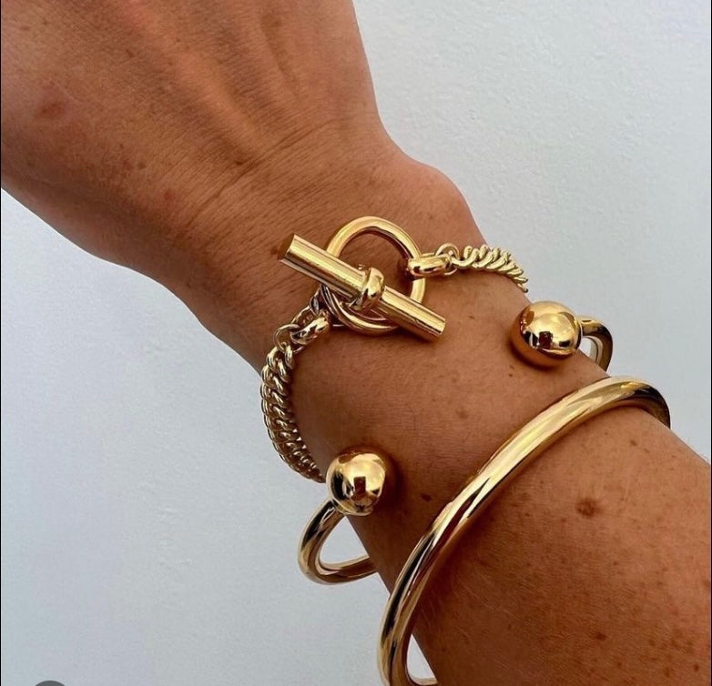 Gold torque bracelet