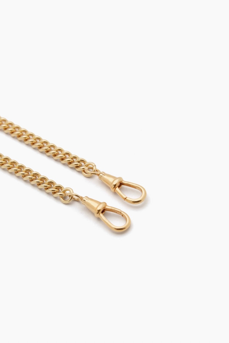 Slim gold curb clipt necklace