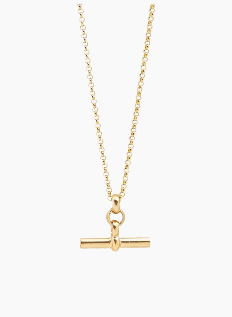 Medium gold t bar belcher chain
