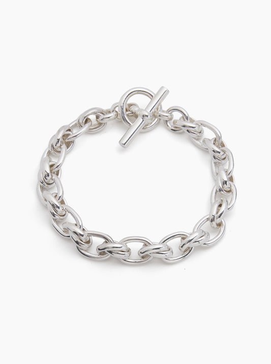 Small silver double link bracelet