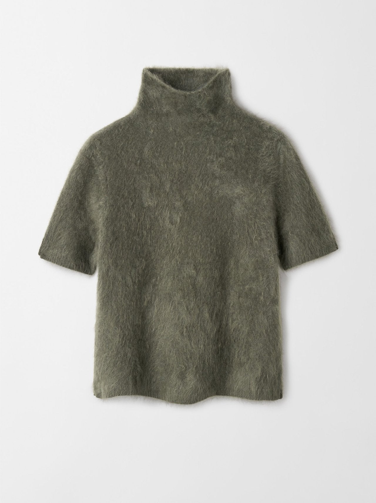 Brushed short sleeve turtleneck