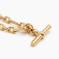Giant gold T bar watch chain necklace