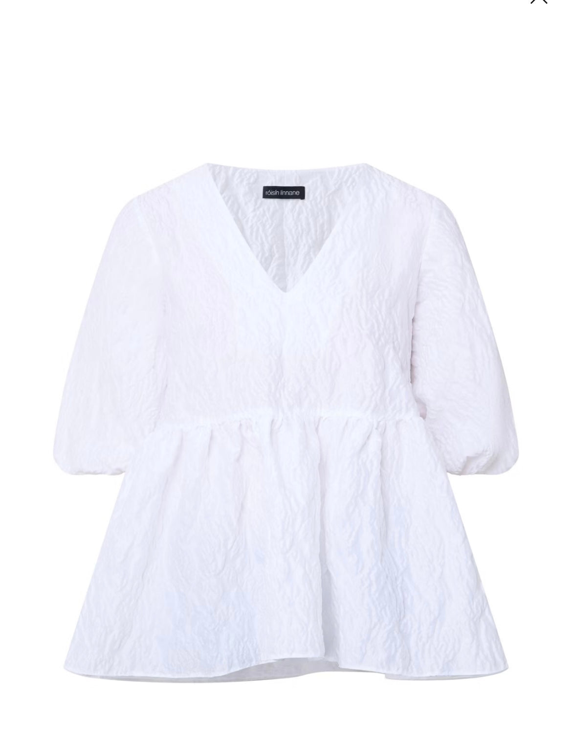 Fig floral jacquard top white