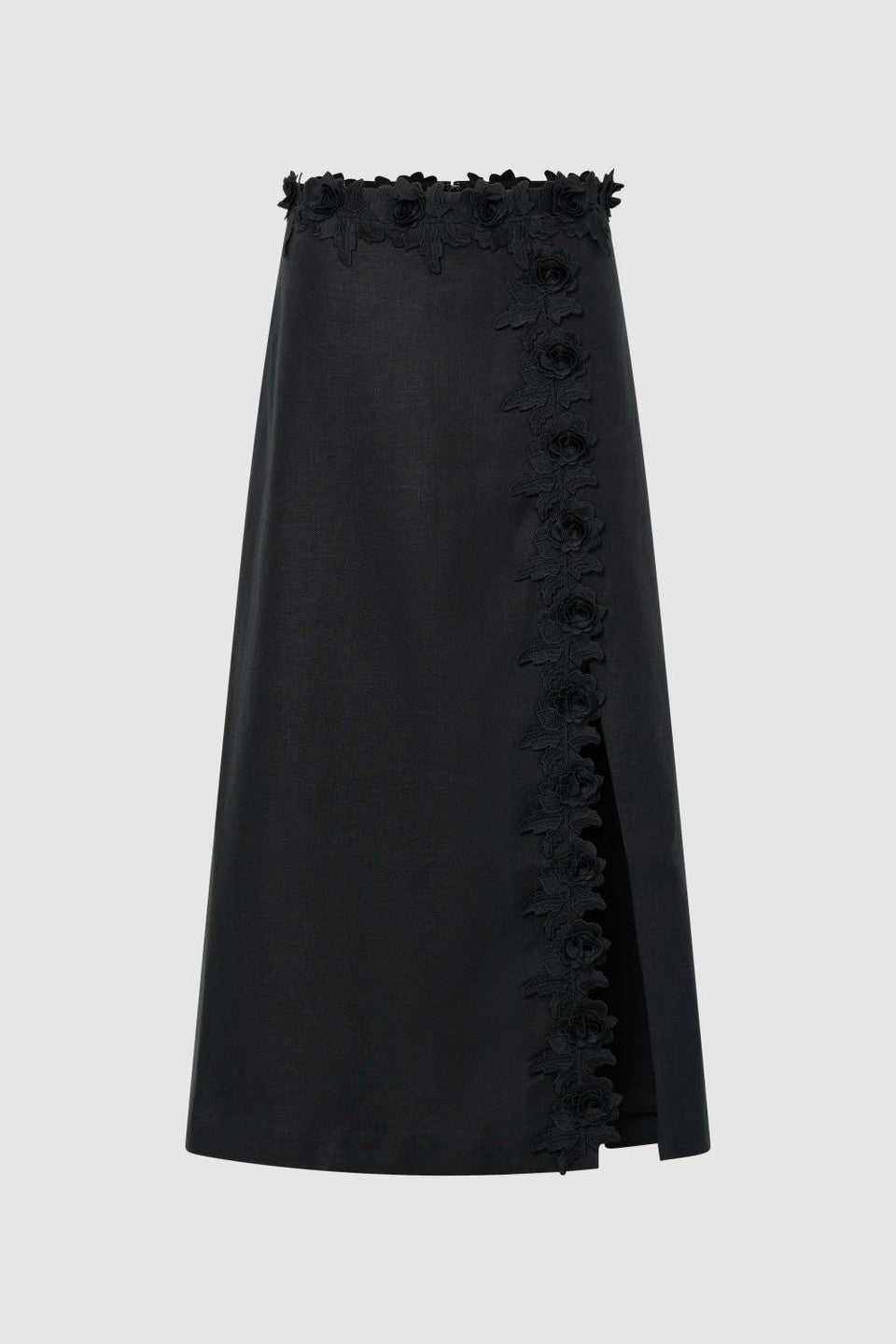Rosebud lace skirt black