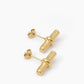 Gold t bar stud earrings