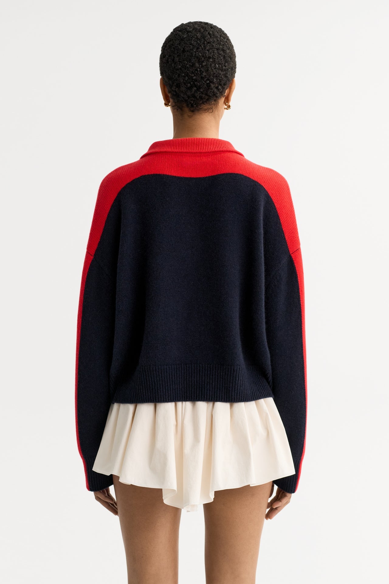 Color block polo shirt navy