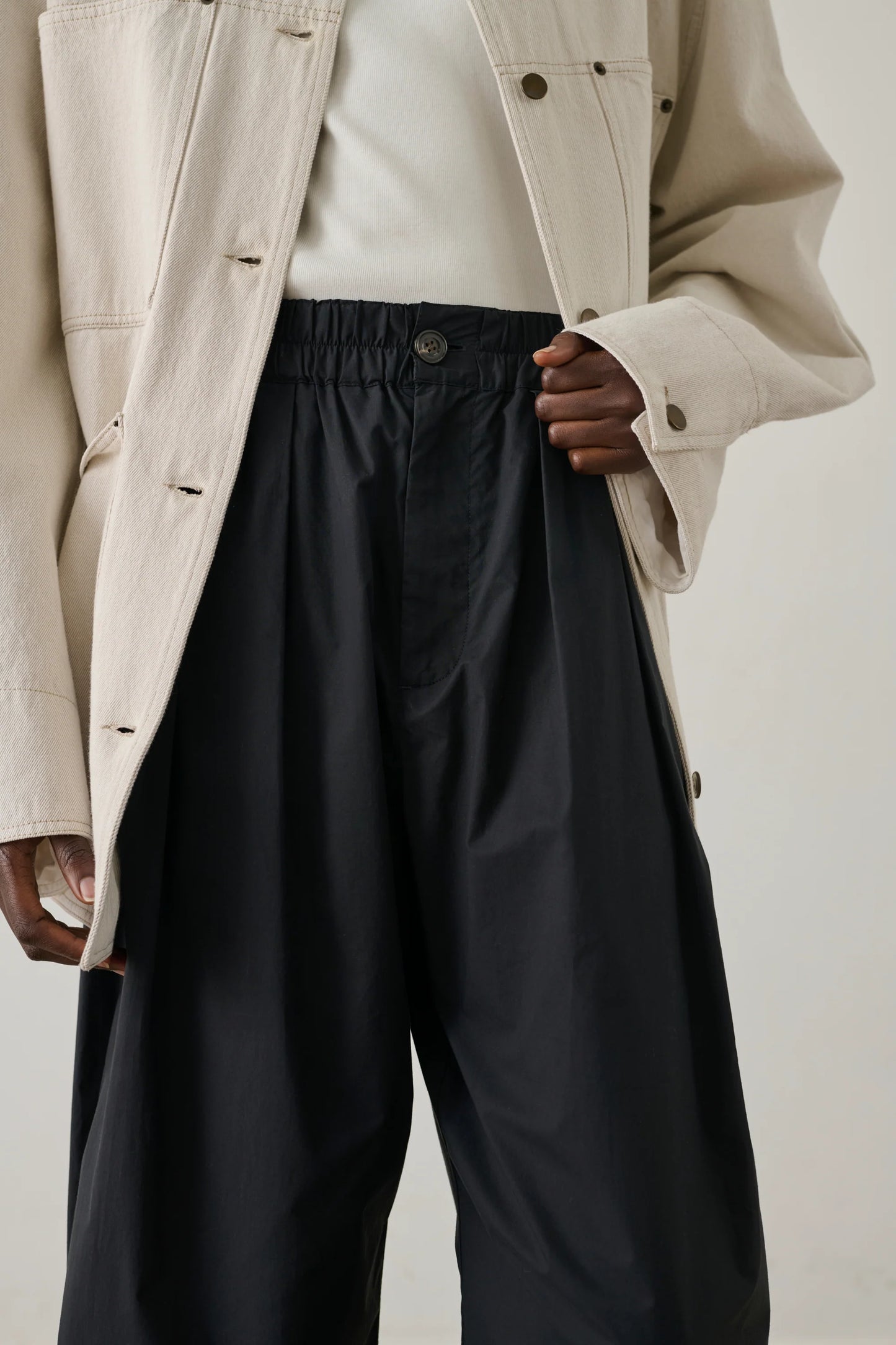 Vernon pants in poplin cotton - black