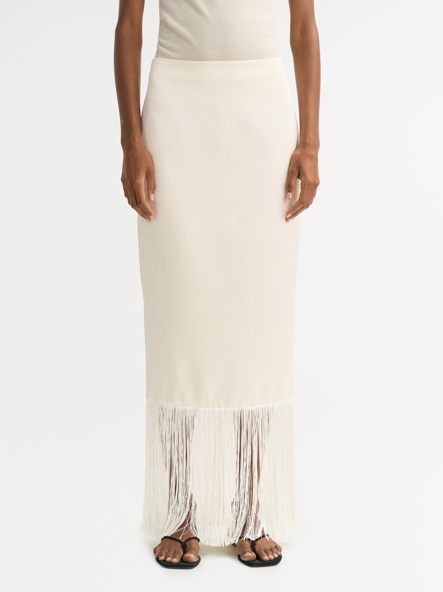 Fringe skirt feather white