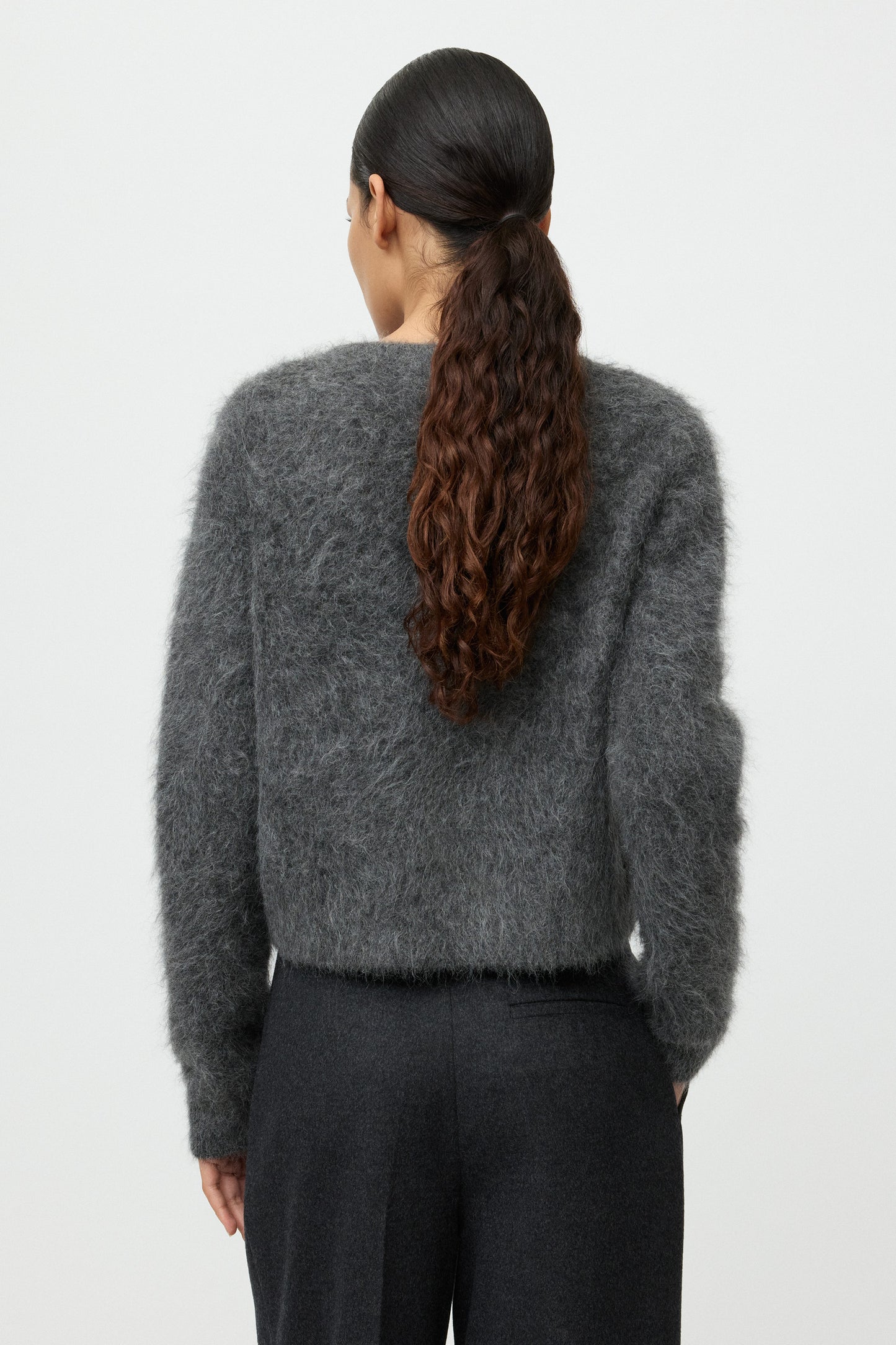 Alpaca cardigan anthracite melange