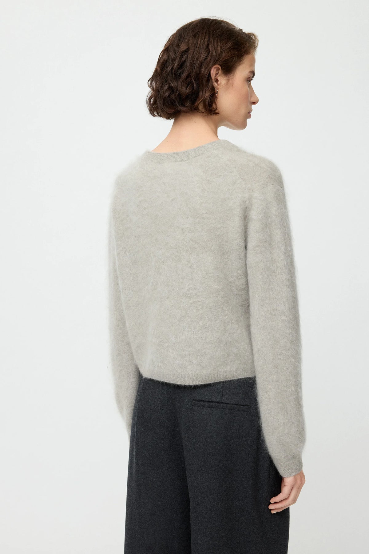 Argyle cardigan greige