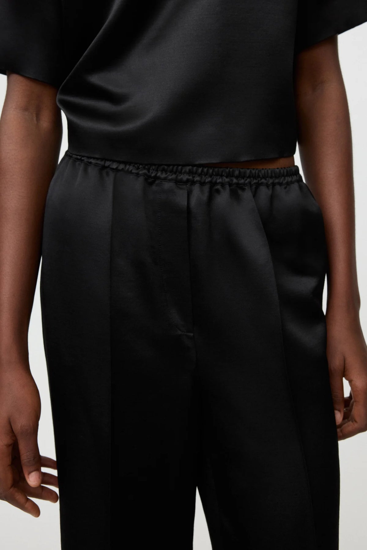 Silk pants black