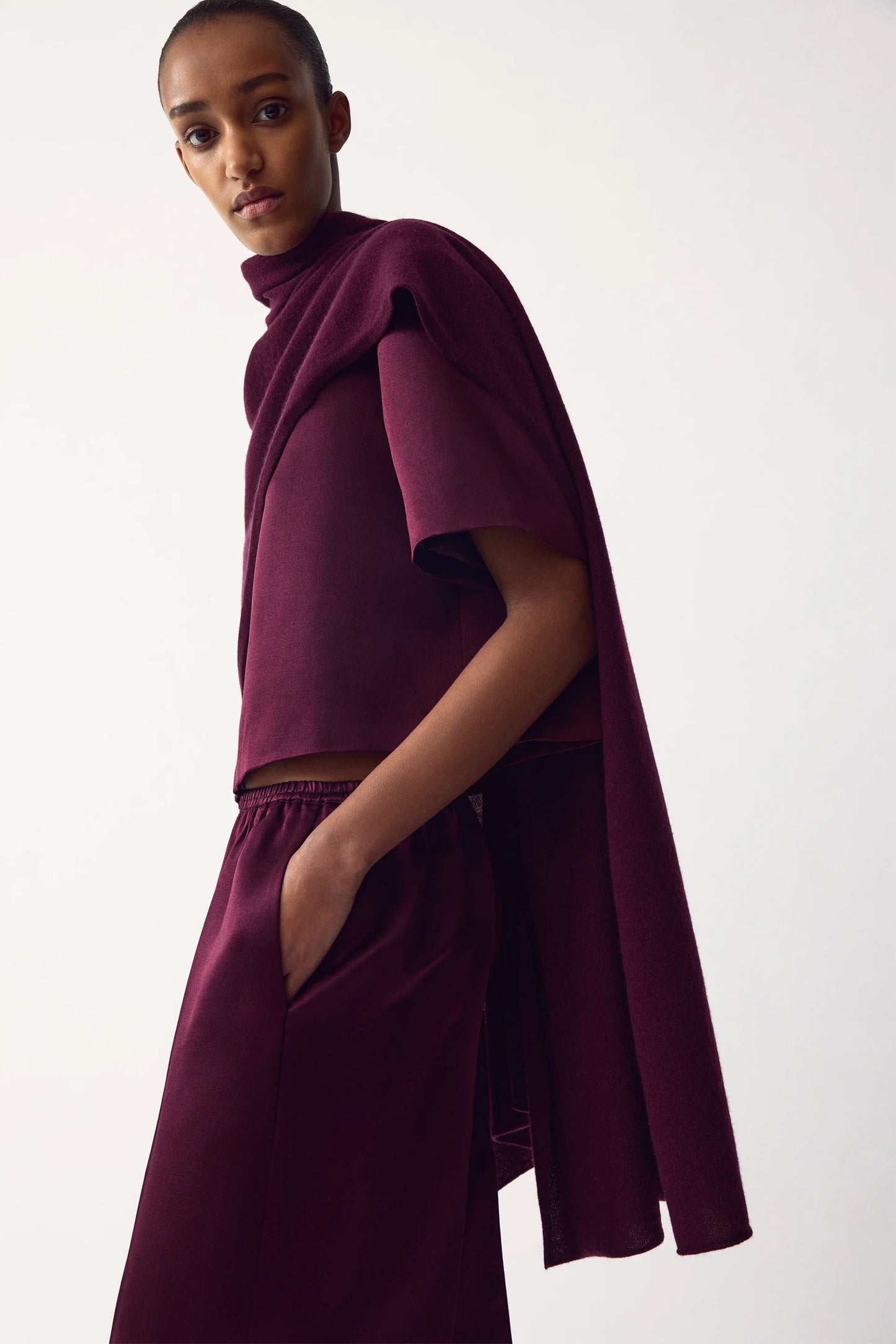 Silk pants Bordeaux