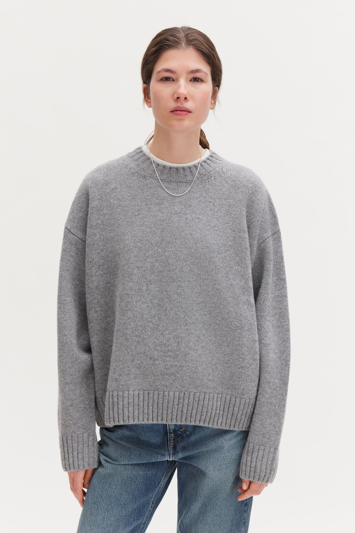 Wool & cashmere sweater grey melange