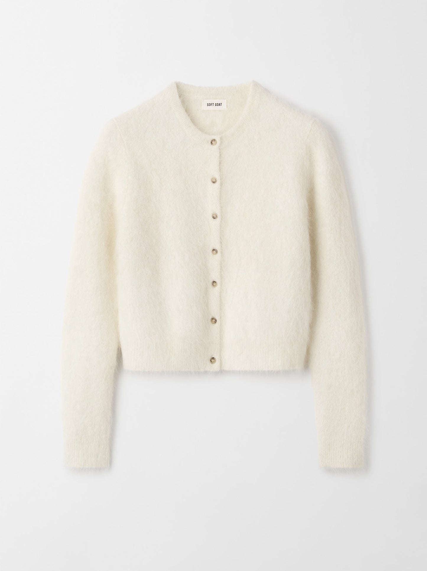 Alpaca cardigan feather white