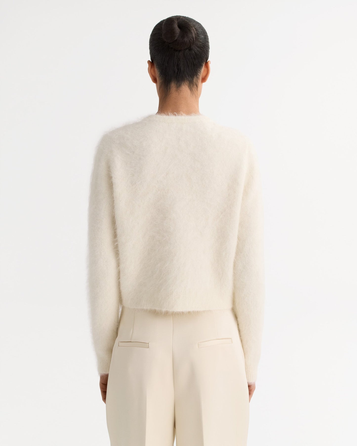 Alpaca cardigan feather white