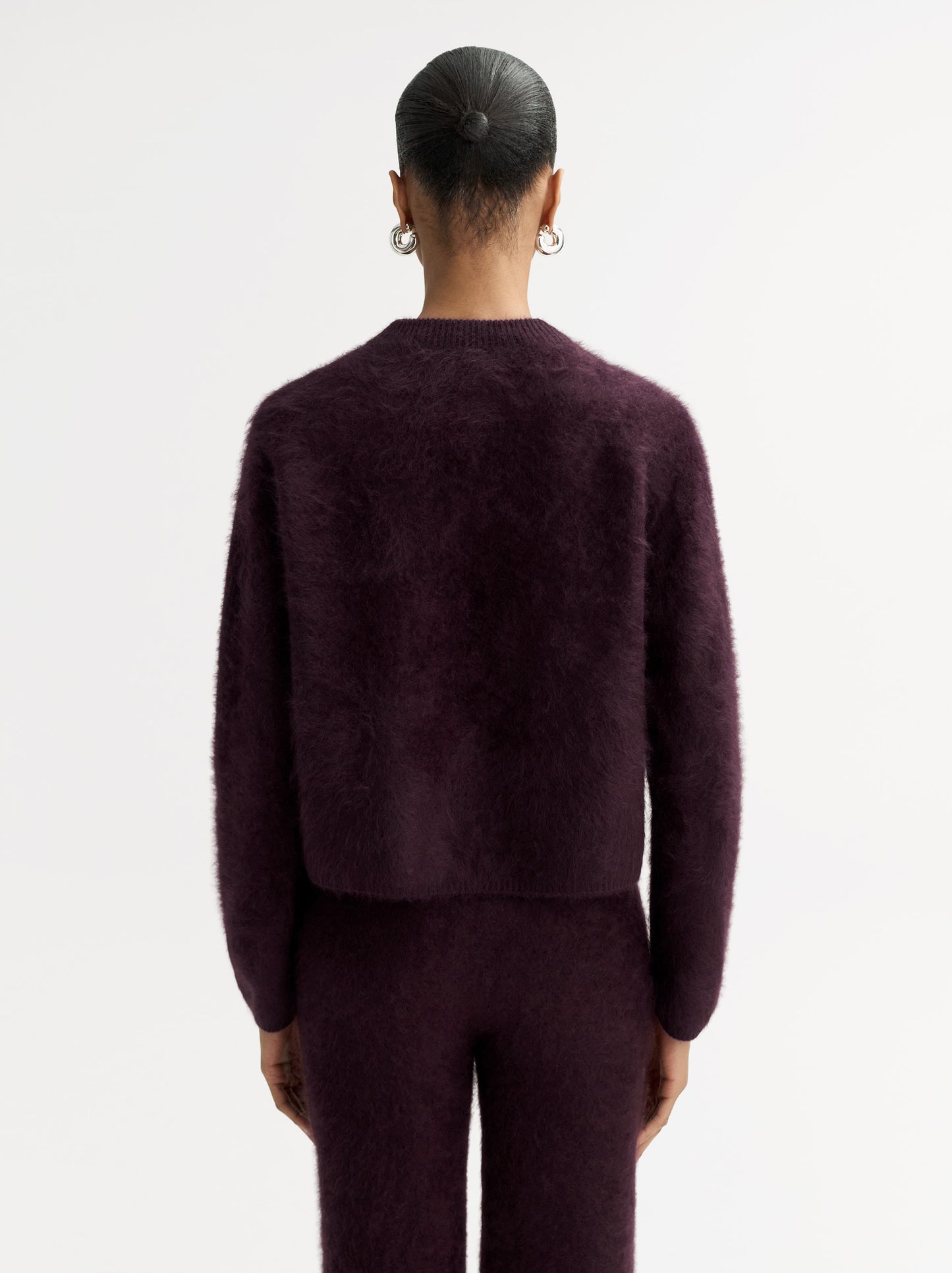Brushed crewneck midnight plum