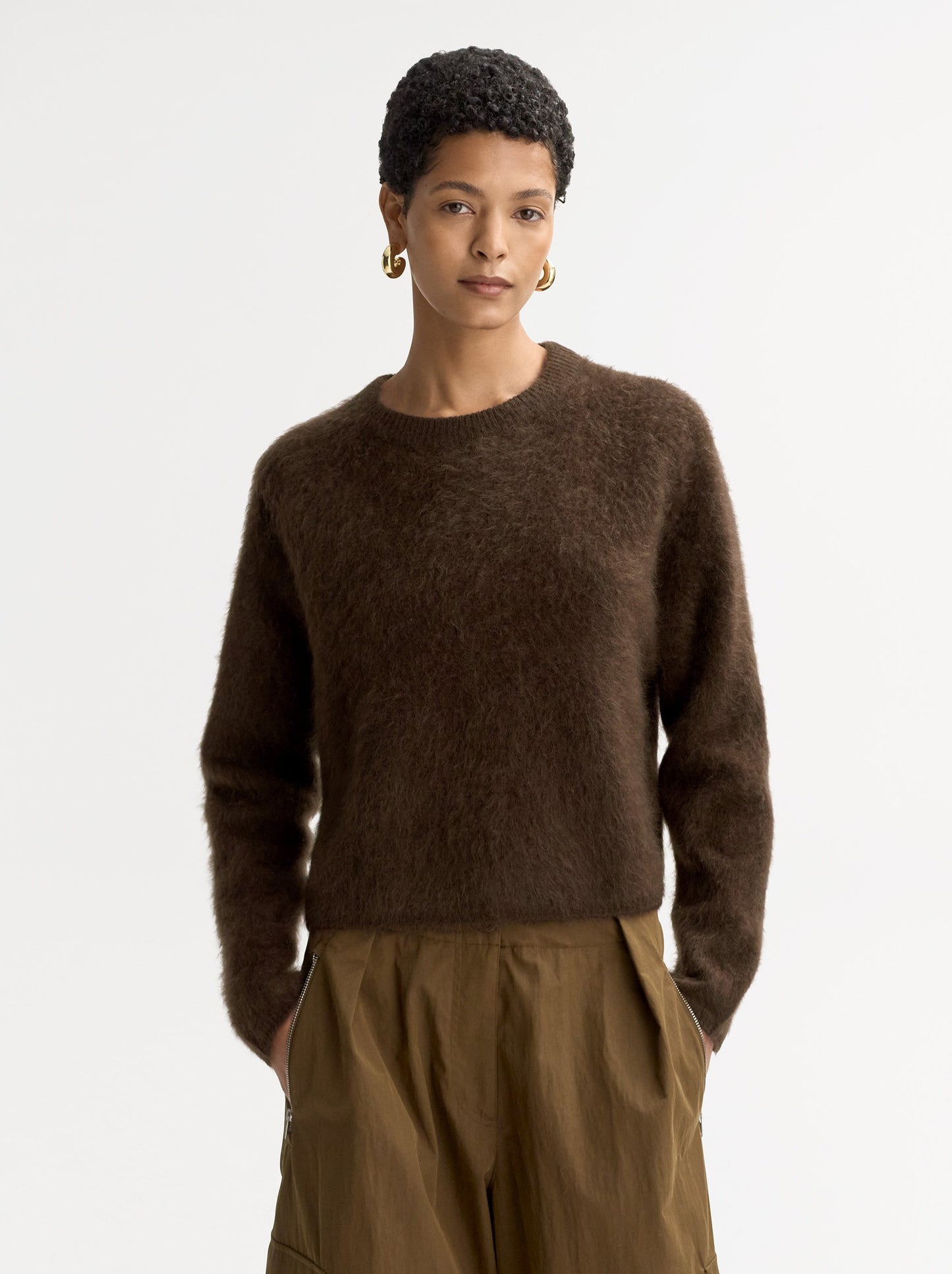 Brushed crewneck mocha